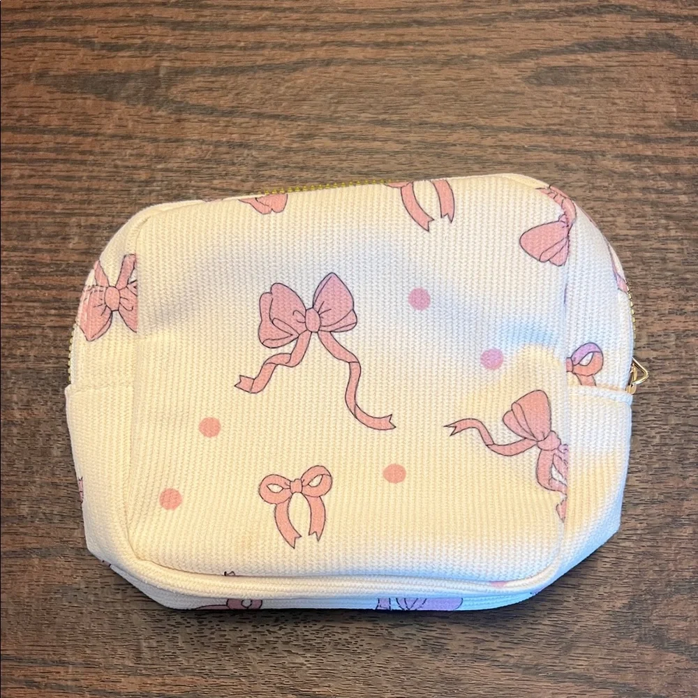 Pink Bow Pattern Kids Pouch